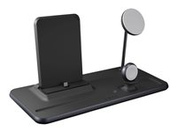 ZENS 4-in-1 - Trådlöst laddställ - iPad + MagSafe trådlös laddare + växelströmsadapter - 15 Watt - svart - för Apple AirPods with MagSafe Charging Case; AirPods Pro; iPhone 12, 13, 14 ZEDC21B/00