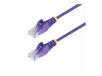 StarTech.com 7m Purple Slim CAT6 Ethernet Cable, Snagless, 28AWG, LSZH - Patch-kabel - RJ-45 (hane) till RJ-45 (hane) - 7 m - 3.6 mm - UTP - CAT 5/5e/6 - IEEE 802.3bt - halogenfri, hakfri, koppartrådar - lila N6PAT7MPLS