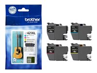 Brother LC421XL - 4-pack - XL - svart, gul, cyan, magenta - original - bläckpatron - för Brother DCP-J1140DW, MFC-J1010DW, MFC-J1012DW LC421XLVAL