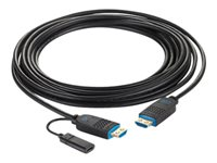 C2G 50ft (15.2m) C2G Performance Series High Speed HDMI Active Optical Cable (AOC) - 4K 60Hz Plenum Rated - High Speed - HDMI-kabel - HDMI hane till HDMI, 24 pin USB-C - 15.24 m - svart - Active Optical Cable (AOC), 4K60 Hz (4096 x 2160) stöd C2G41484