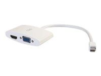 C2G 20cm Mini DisplayPort to HDMI or VGA Adapter Converter 4K UHD - White - Videokort - Mini DisplayPort hane till 15 pin D-Sub (DB-15), HDMI hona - 20.3 cm - skärmad - vit - stöd för 4K 80936