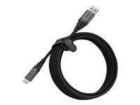 OtterBox Premium - USB-kabel - USB (hane) till 24 pin USB-C (hane) - USB 2.0 - 3 m - mörk asksvart 78-52666