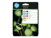 HP 924 - 4-pack - svart, gul, cyan, magenta - original - Officejet - bläckpatron - för Officejet Pro 8122e, 8125e, 8134e, 8135e, 8138e, 8139e 6C3Z1NE#LS3