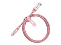 OtterBox Premium - USB-kabel - 24 pin USB-C (hane) till USB (hane) - USB 2.0 - 3 A - 1 m - glittrande rosa 78-52540