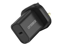 OtterBox - Strömadapter - 20 Watt - PD (24 pin USB-C) - svart 78-81344