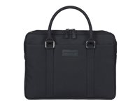 dbramante1928 Stelvio Slim Laptop Bag PURE - Notebook-väska - 14" - svart, detaljer med silverfinish BG14PLBL3317