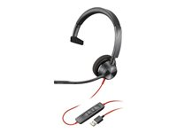 Poly Blackwire 3310 - Blackwire 3300 series - headset - på örat - kabelansluten - USB-A - svart - Certifierad för Microsoft-teams 767F6AA