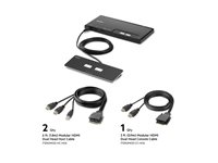 Belkin Modular Secure Dual Head - Omkopplare för tangentbord/video/mus - 2 x KVM port(s) - 1 lokal användare - skrivbordsmodell - TAA-kompatibel F1DN202MOD-HH-4