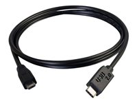 C2G 2m USB 2.0 USB Type C to USB Micro B Cable M/M - USB C Cable Black - USB-kabel - mikro-USB typ B (hane) till 24 pin USB-C (hane) - 2 m - svart 88851