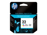 HP 22 - 5 ml - färg (cyan, magenta, gul) - original - bläckpatron - för Deskjet F2185, F2187, F2210, F2235, F2240, F2275, F2280, F2290, F375, F4175, F4190, F4194 C9352AE#UUQ