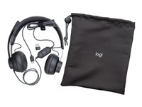 Logitech Zone Wired MSFT Teams - Headset - på örat - kabelansluten - USB-C - grafit - Certifierad för Microsoft-teams 981-000870