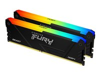 Kingston FURY Beast RGB - DDR4 - sats - 32 GB: 2 x 16 GB - DIMM 288-pin - 3600 MHz / PC4-28800 - CL18 - 1.35 V - ej buffrad - icke ECC - svart KF436C18BB2AK2/32