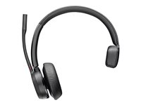 Poly Voyager 4310 - Voyager 4300 UC series - headset - på örat - Bluetooth - trådlös, kabelansluten - USB-C - svart - Certifierad för Microsoft-teams 77Y95AA