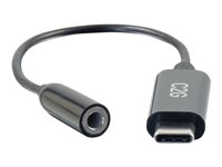 C2G USB C to 3.5mm Audio Adapter - USB C to AUX Cable - USB C to Headphone Jack - USB-C till uttagsadapter för hörlurar - 24 pin USB-C hane till mini-phone stereo 3.5 mm hona 54426
