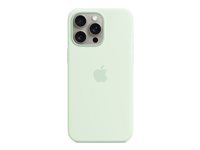Apple - Baksidesskydd för mobiltelefon - MagSafe-kompatibilitet - silikon - soft mint - för iPhone 15 Pro Max MWNQ3ZM/A