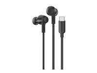 Belkin SoundForm - Hörlurar med mikrofon - inuti örat - kabelansluten - aktiv brusradering - USB-C - ljudisolerande - svart G3H0003HQBK