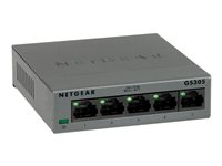 NETGEAR GS305 - Switch - ohanterad - 5 x 10/100/1000 - skrivbordsmodell, väggmonterbar GS305-300PES
