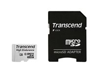 Transcend High Endurance - Flash-minneskort (adapter, microSDHC till SD inkluderad) - 16 GB - UHS-I U1 / Class10 - SDHC TS16GUSDHC10V