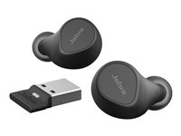Jabra Evolve2 Buds UC - True wireless-hörlurar med mikrofon - inuti örat - Bluetooth - aktiv brusradering - USB-A via Bluetooth-adapter - ljudisolerande - svart - Zoomcertifierad, Optimerat för Google Meet 20797-989-989