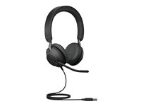 Jabra Evolve2 40 SE MS Stereo - Headset - på örat - kabelansluten - USB-A - ljudisolerande - Certifierad för Microsoft-teams 24189-999-999