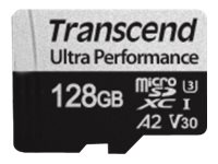 Transcend 340S - Flash-minneskort - 128 GB - A2 / Video Class V30 / UHS-I U3 / Class10 - microSDXC TS128GUSD340S