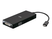 C2G USB C Multiport Adapter with HDMI, DisplayPort, DVI & VGA - Dockningsstation - USB-C - VGA, DVI, HDMI, DP C2G54454