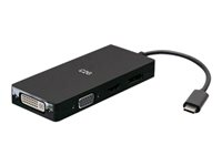 C2G USB C Multiport Adapter with HDMI, DisplayPort, DVI & VGA - 4K 60Hz - Dockningsstation - USB-C - VGA, DVI, HDMI, DP C2G54454