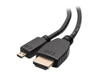 C2G 6ft HDMI to Micro HDMI Cable with Ethernet - High Speed HDMI Cable - HDMI-kabel med Ethernet - 19 pin micro HDMI Type D hane till HDMI hane - 1.83 m - skärmad - svart 50615