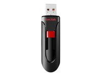 SanDisk Cruzer Glide - USB flash-enhet - 256 GB - USB 2.0 - svart, röd SDCZ60-256G-B35