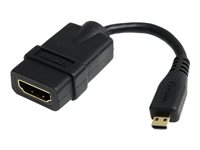 StarTech.com HDMI to micro HDMI 5in High Speed Adapter - HDMI-adapter - 19 pin micro HDMI Type D hane till HDMI hona - skärmad - svart 4Z10F04125