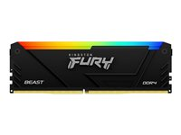 Kingston FURY Beast RGB - DDR4 - modul - 16 GB - DIMM 288-pin - 3600 MT/s / PC4-28800 - CL18 - 1.35 V - ej buffrad - icke ECC - svart KF436C18BB2A/16