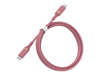 OtterBox Standard - USB-kabel - 24 pin USB-C (hane) till 24 pin USB-C (hane) - USB 2.0 - 3 A - 1 m - Strömförsörjningsstöd - rosaglittrande rosa 78-52676