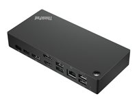 Lenovo ThinkPad Universal USB-C Smart Dock - Dockningsstation - USB-C - HDMI, 2 x DP - 1GbE - 135 Watt - Campus - Europa - för ThinkPad E14 Gen 3; T14s Gen 2; X1 Carbon Gen 9; X1 Yoga Gen 6 40B20135EU