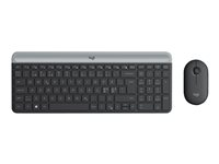 Logitech Slim Wireless Combo MK470 - Sats med tangentbord och mus - trådlös - 2.4 GHz - nordisk - grafit 920-009200