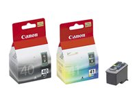 Canon PG-40 / CL-41 Multi Pack - 2-pack - svart, färg (cyan, magenta, gul) - original - bläcktank - för PIXMA iP1800, iP1900, iP2500, iP2600, MP140, MP190, MP210, MP220, MP470, MX300, MX310 0615B043