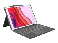 Logitech Combo Touch - Tangentbord och foliefodral - med pekdyna - bakgrundsbelyst - Apple Smart connector - QWERTY - hela norden - grafit - för Apple 10.2-inch iPad (7:e generation, 8:e generation, 9:e generation) 920-009628