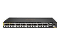 HPE Aruba 6300M - Switch - L3 - Administrerad - 48 x 100/1000/2.5G/5G (PoE++) + 2 x 1 Gigabit / 10 Gigabit / 25 Gigabit SFP + 2 x 10 Gigabit / 25 Gigabit / 50 Gigabit SFP (uplink / stacking) - framsidan och sida till baksidan - rackmonterbar - PoE++ R8S90A