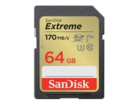 SanDisk Extreme - Flash-minneskort - 64 GB - Video Class V30 / UHS-I U3 / Class10 - SDXC UHS-I SDSDXV2-064G-GNCIN