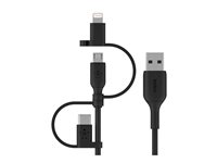 Belkin BOOST CHARGE Universal - USB-kabel - USB hane till mikro-USB typ B, Lightning, 24 pin USB-C hane - 1 m CAC001BT1MBK