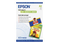 Epson Photo Quality Self Adhesive Sheets - Självhäftande - A4 (210 x 297 mm) - 167 g/m² - 10 stk ark - för Expression Home HD XP-15000; Expression Premium XP-540, 6000, 6005, 900 C13S041106