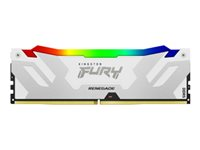 Kingston FURY Renegade RGB - DDR5 - sats - 32 GB: 2 x 16 GB - DIMM 288-pin - 6400 MT/s / PC5-51200 - CL32 - 1.4 V - ej buffrad - on-die ECC - vit, silver KF564C32RWAK2-32