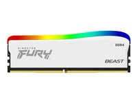 Kingston FURY Beast - RGB Special Edition - DDR4 - modul - 16 GB - DIMM 288-pin - 3600 MHz / PC4-28800 - CL18 - ej buffrad - icke ECC - vit KF436C18BWA/16