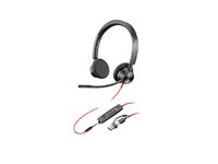 HP Poly Blackwire 3325 - Blackwire 3300 series - headset - på örat - kabelansluten - 3,5 mm kontakt, USB-C - svart - UC-certifierad 8X221AA