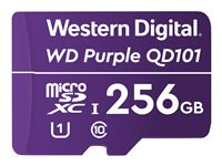 WD Purple SC QD101 WDD256G1P0C - Flash-minneskort - 256 GB - UHS-I U1 / Class10 - mikroSDXC UHS-I - lila WDD256G1P0C