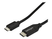 StarTech.com USB C to Micro USB Cable 2m 6ft - USB-C to Micro USB Charge Cable - USB 2.0 Type C to Micro B - Thunderbolt 3 Compatible (USB2CUB2M) - USB-kabel - USB-C (hane) till mikro-USB typ B (hane) - USB 2.0 - 2 m - svart USB2CUB2M