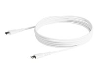 StarTech.com 2m tålig, vitt USB-C till Blixtkabel - Hård, tålig aramifiber USB typ A till Blixtladdare/synkron strömsladd - Apple MFi-certifierad iPad/iPhone 12 - Lightning-kabel - Lightning hane till 24 pin USB-C hane - 2 m - vit RUSBCLTMM2MW