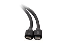 C2G 2.5ft Thunderbolt 4 USB C Cable - USB C to USB C - 40Gbps - M/M - Thunderbolt-kabel - 24 pin USB-C (hane) till 24 pin USB-C (hane) - USB 3.2 / DisplayPort 2.1 / Thunderbolt 4 - 30 V - 76 cm - USB-strömförsörjning (100W), 8K60Hz stöd, 4K60 Hz (4096 x 2160) stöd, Ethernet-stöd - svart C2G28886