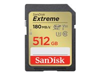 SanDisk Extreme - Flash-minneskort - 512 GB - Video Class V30 / UHS-I U3 / Class10 - SDXC UHS-I SDSDXVV-512G-GNCIN
