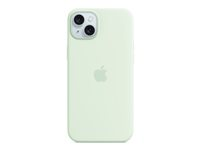 Apple - Baksidesskydd för mobiltelefon - MagSafe-kompatibilitet - silikon - soft mint - för iPhone 15 Plus MWNG3ZM/A