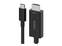 Belkin Connect - Adapterkabel - 24 pin USB-C hane till HDMI hane - 2 m - svart - passiv, 8K60Hz stöd, stöd för DP Alt-läge AVC012BT2MBK